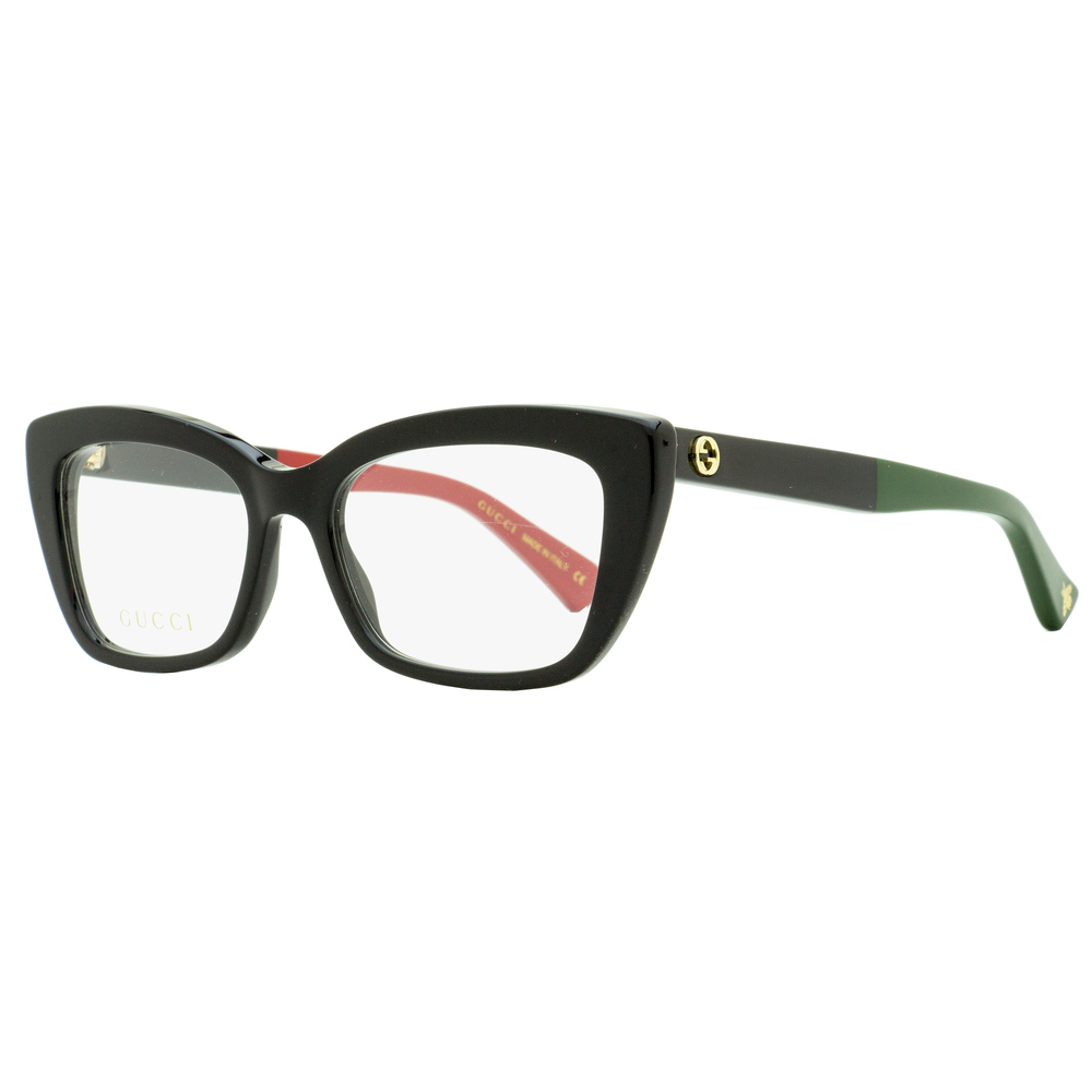 Gucci Petite Fit Eyeglasses GG0165ON 003 Black/Red/Green 51mm 165